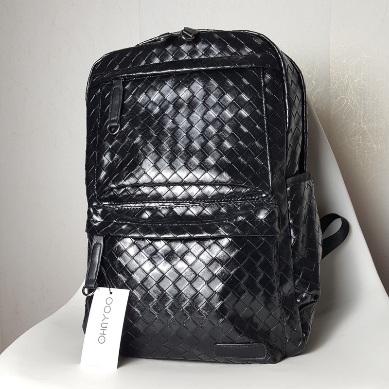 Balo laptop, balo da nam nữ chất liệu da PU cao cấp Hàn Quốc chống nước laptop 15,6 inch OHYOO