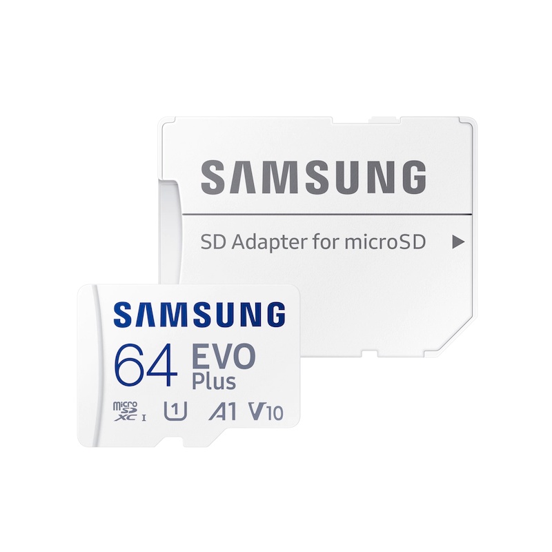 Thẻ nhớ MicroSDXC Samsung Evo Plus 64GB U1 A1 130MB/s 20MB/s - Kèm Adapter (Trắng)