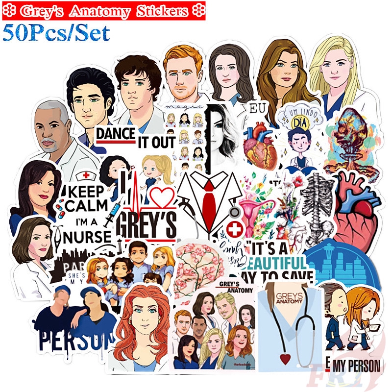 ❉ Grey's Anatomy - Series 02 Stickers ❉ 50Pcs/Set ABC TV Show Mixed Luggage Laptop Skateboard Doodle Stickers