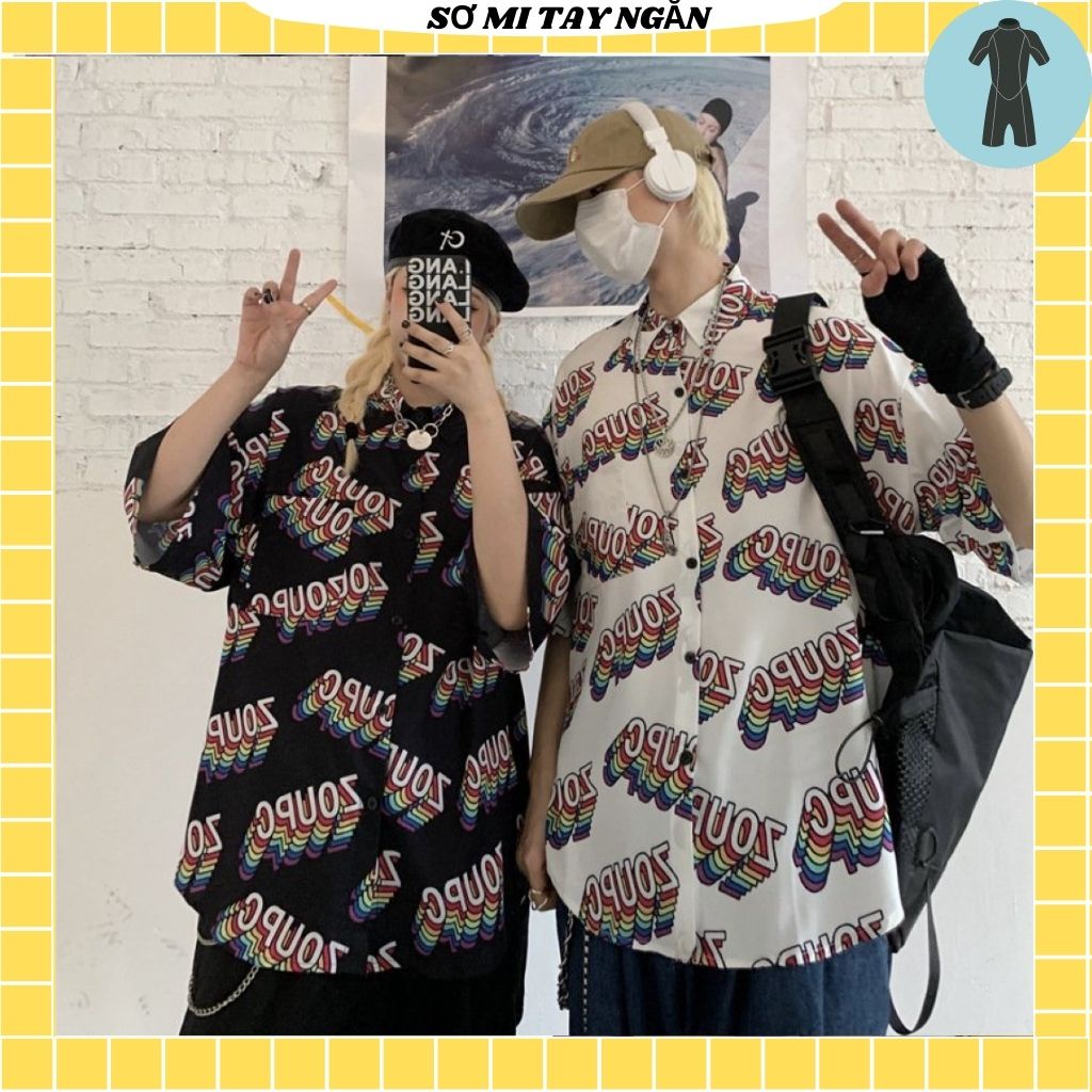 Sơ mi trắng nam tay ngắn from rộng unisex , sơ mi nam nữ vải voan lụa mịn mát free size 40kg - 70kg