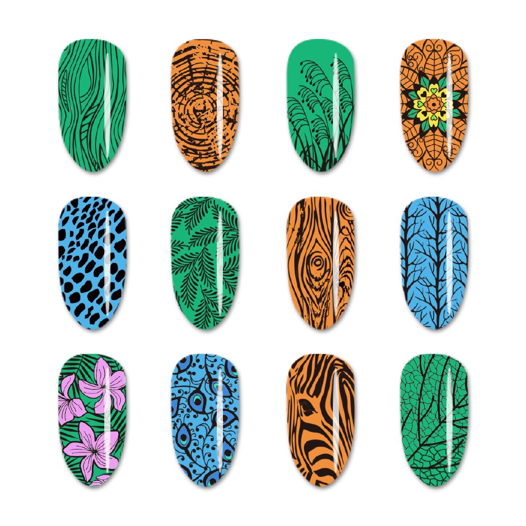 [Hàng mới về] Tấm khuôn in họa tiết trang trí móng tay nghệ thuật xinh xắn dành cho nữ