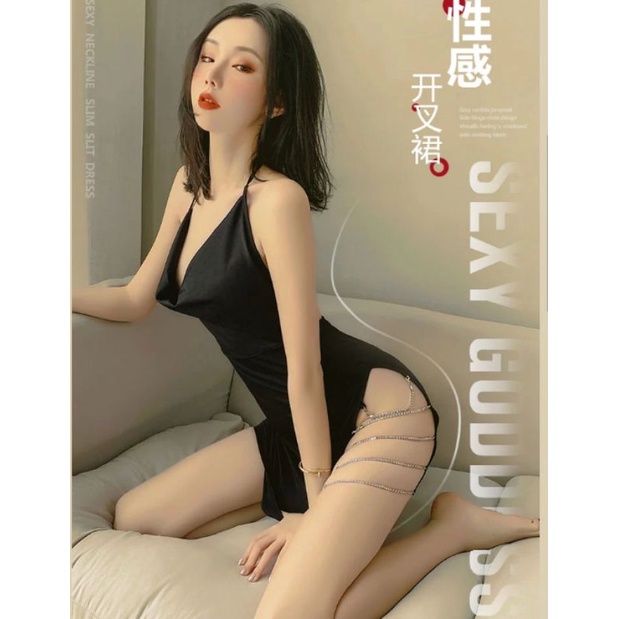 Đồ ngủ sexy gợi cảm Đầm ngủ cosplay nữ xuyên thấu xẻ hông