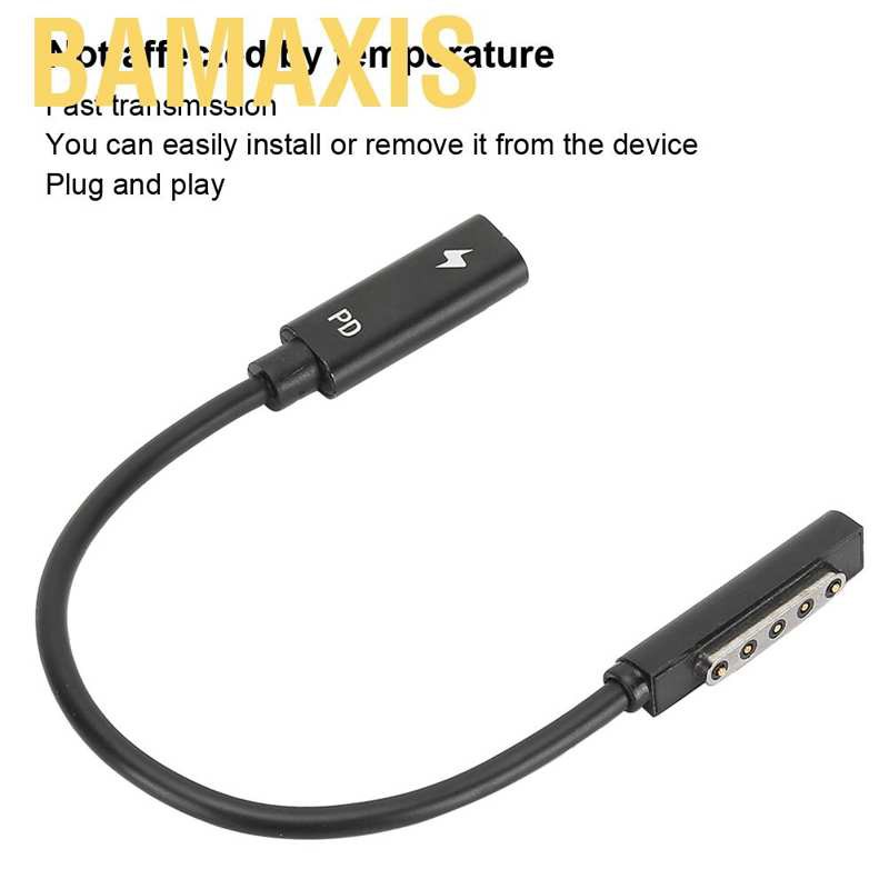 Dây Cáp Sạc Chuyển Đổi Bamaxis Type C Pd Với Đầu Ra Usb-C Cho Máy Tính Microsoft Surface 1 / 2 / Rt