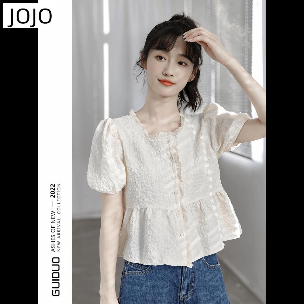Áo Sơ Mi Chiffon Tay Ngắn Phồng Phong Cách Thời Trang Mùa Hè Mới Dành Cho Nữ