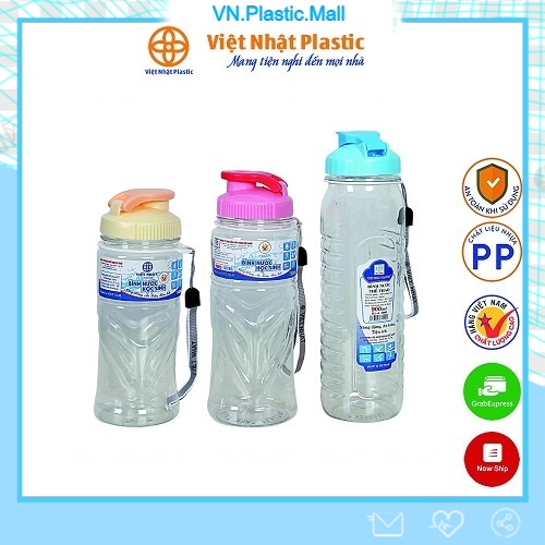 Bình nước thể thao Việt Nhật Plastic 550ml 750ml 900ml