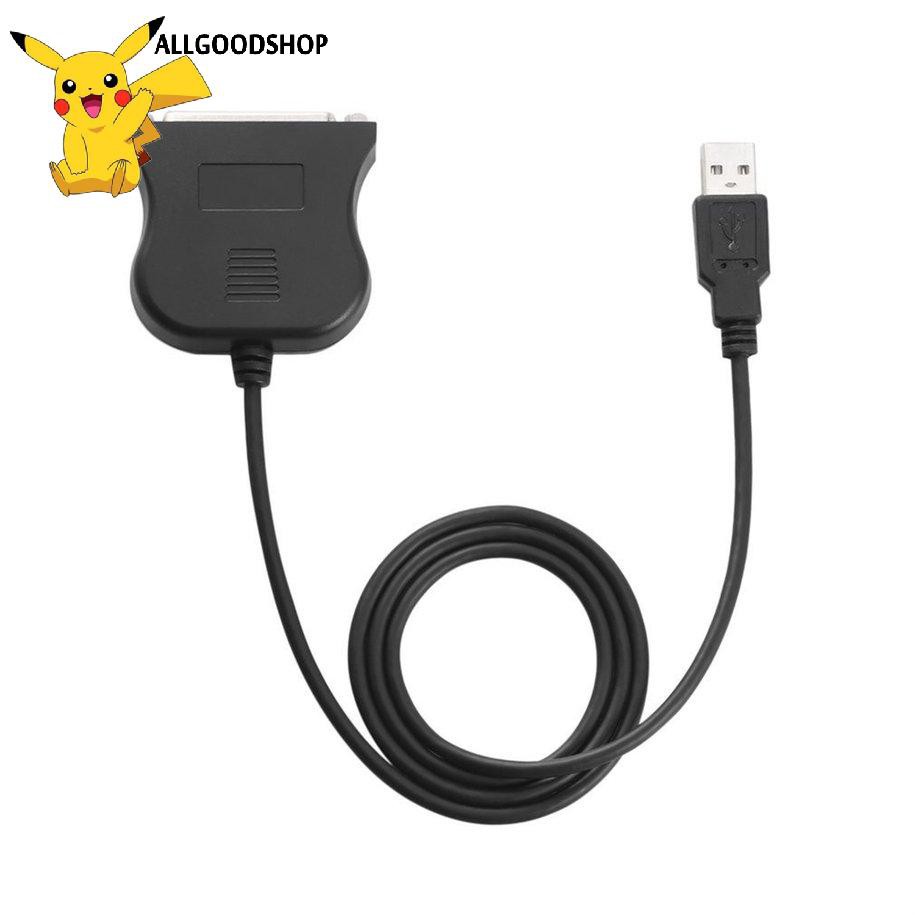 111all} Black USB to 25 Pin DB25 Parallel Printer Cable Adapter Cord Converter