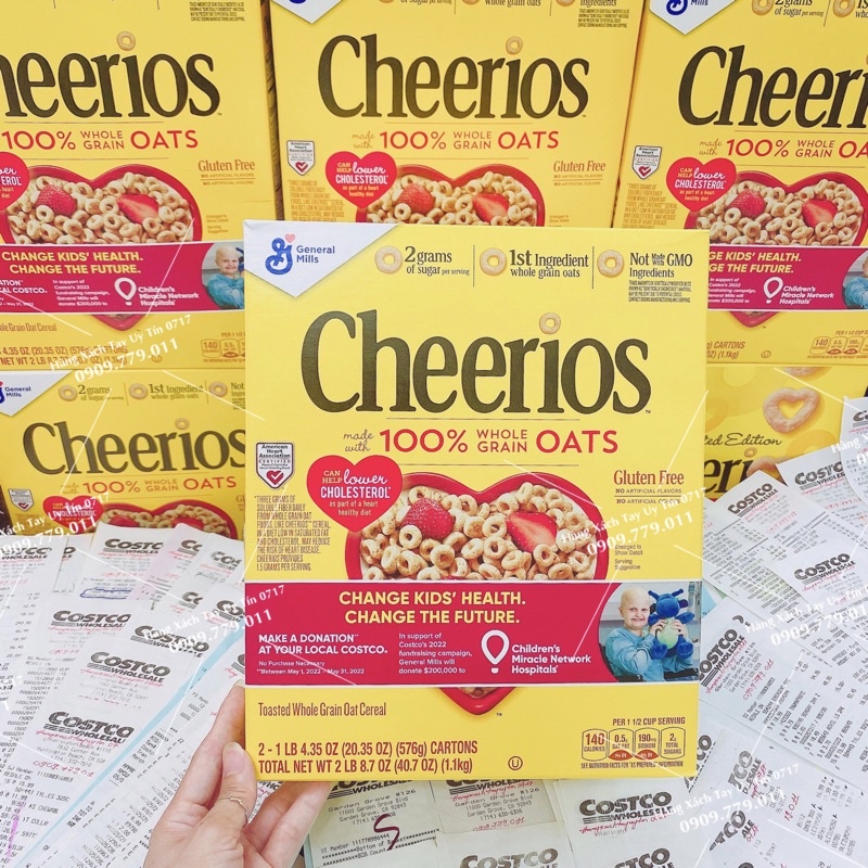 Bánh ngũ cốc yến mạch Cheerios ngũ cốc ăn sáng ăn kiêng ngăn Cholesterol chuẩn Mỹ