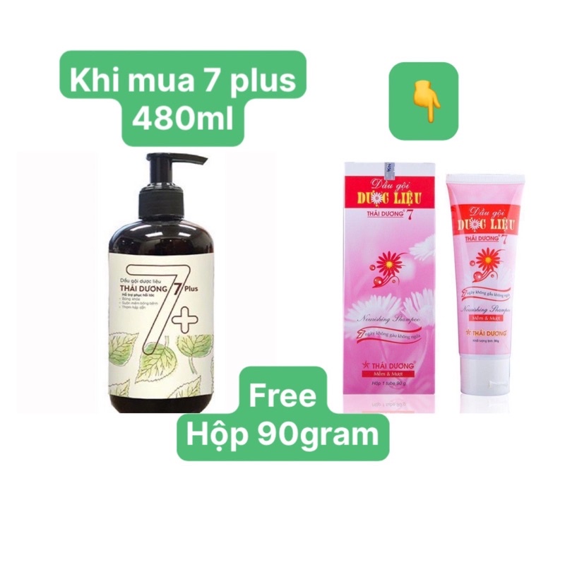 KHUYẾN MÃI ❤️❤️ Dầu gội thái dương 7 plus 480ml tặng hộp thái dương 7 tuýp 90gr hàng chính hãng