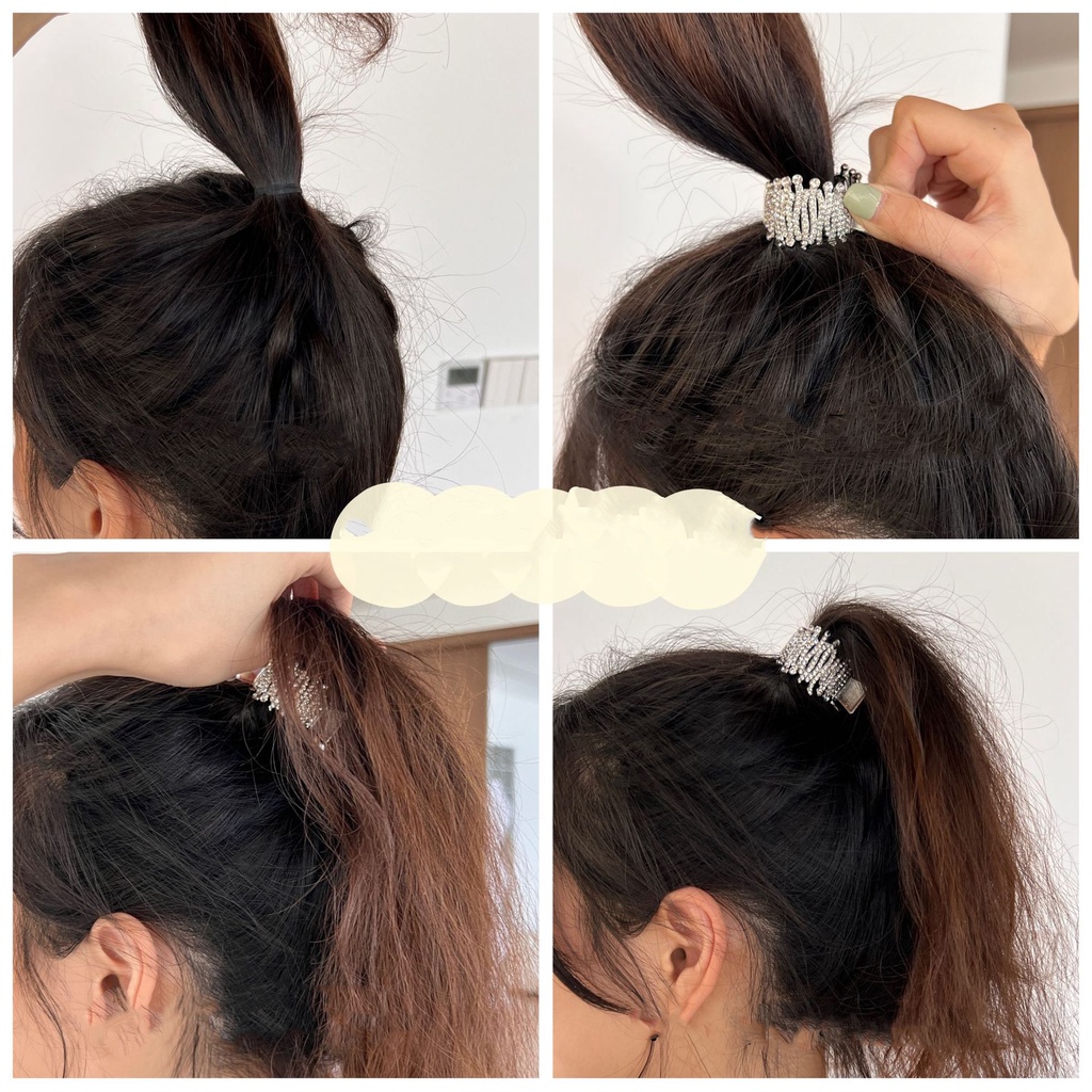 Kẹp Tóc Càng Cua Mini Kim Loại Đính Đá Sang Trọng Phong Cách Hàn Quốc YOS