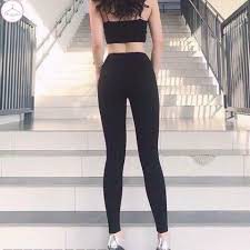 Quần Legging Nữ bó ống đen lửng, đùi, ngố ngắn lưng cạp cao gen bụng co dãn nâng mông mua hè