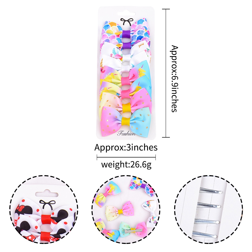 Set 8 kẹp tóc nơ KIDSBOWS dễ thương dành cho bé