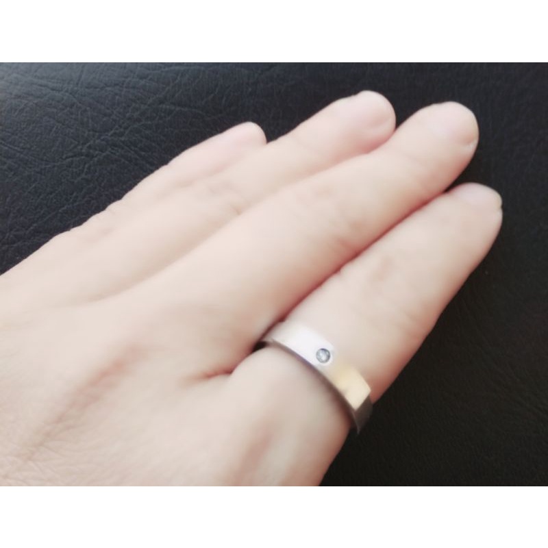 Nhẫn khắc 0,03 Silver GP kim size6