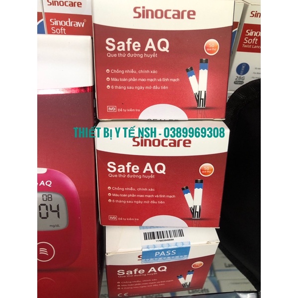❤️ Hộp 50 que test thử đường huyết cho máy Sinocare Safe AQ, que test thử đường huyết tiểu đường sinocare safe AQ