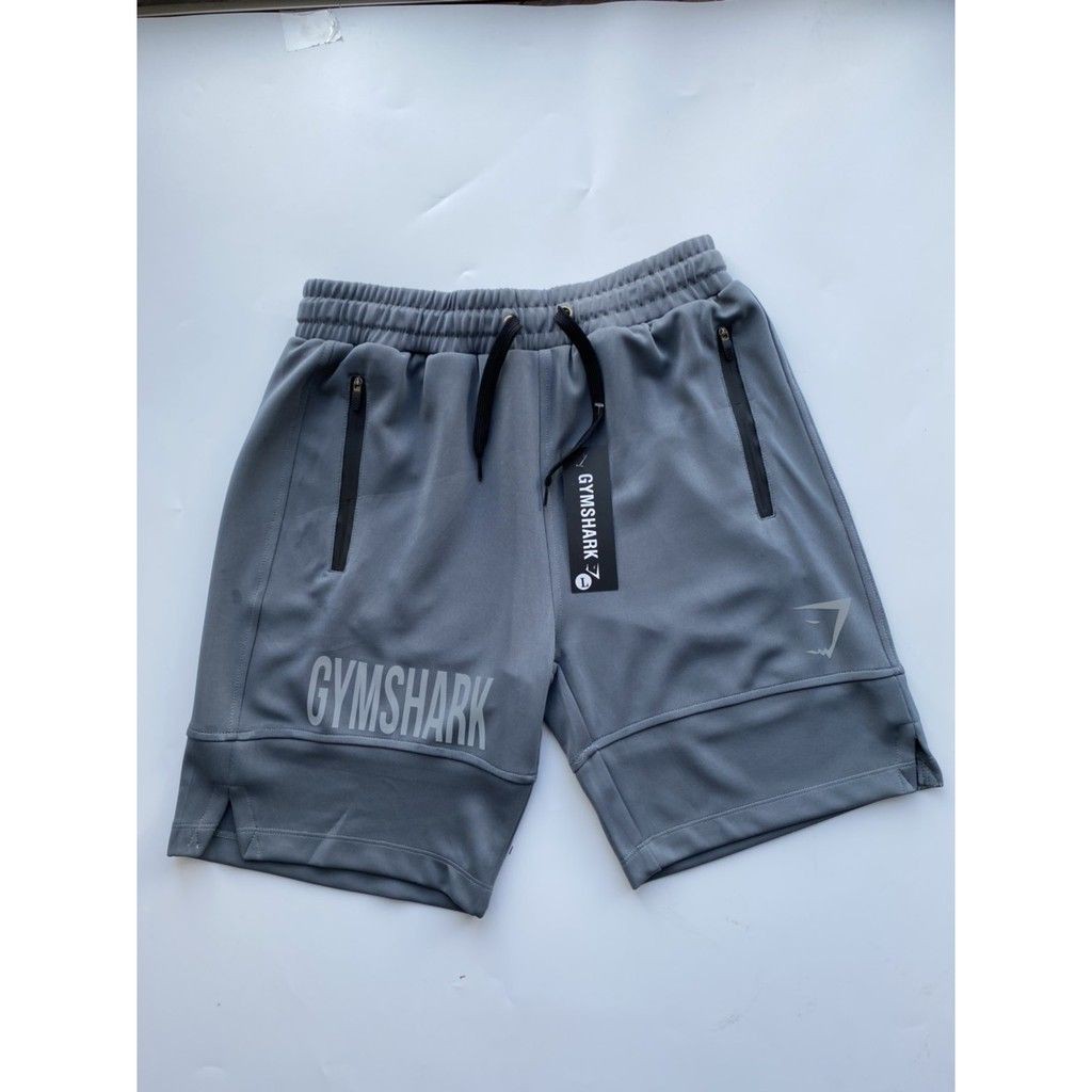 Quần short tập gym Gymshark logo phản quang, khóa chống nước - Quần đùi thể thao cao cấp - BB Sports