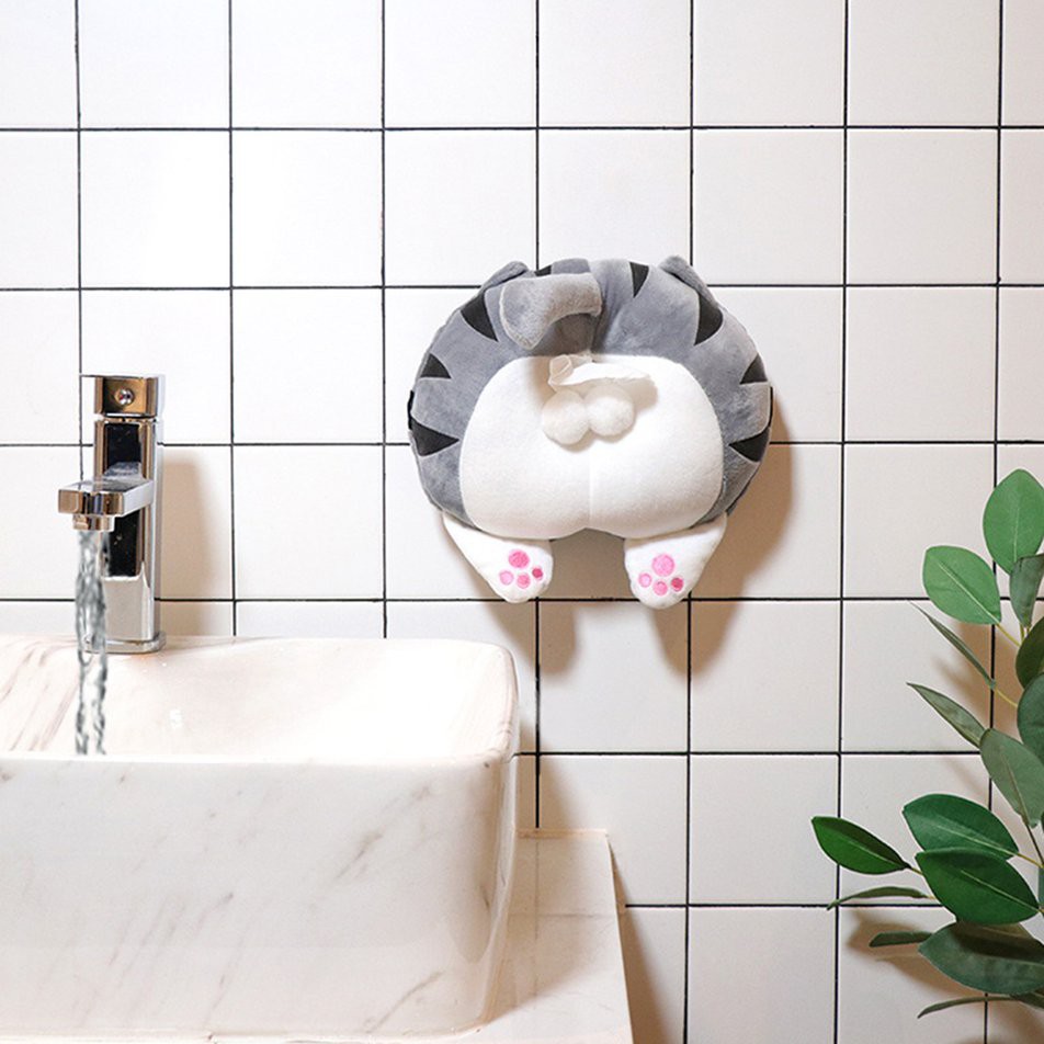 Hộp đựng khăn giấy hình mông mèo dễ thương cho xe hơi