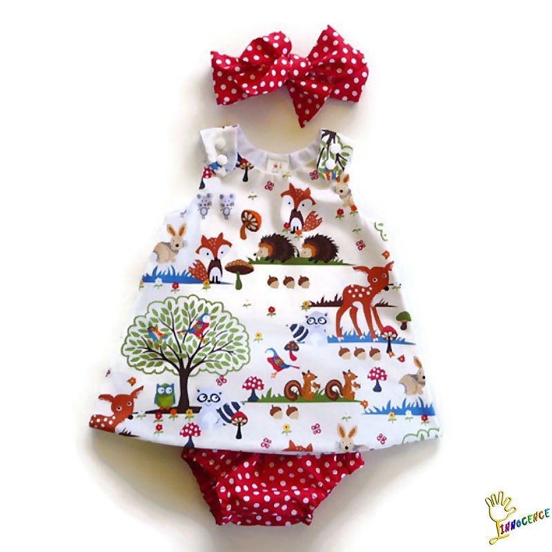 ❤XZQ-3PCS Newborn Toddler Clothes Baby Girls Dress+Pants Shorts+Headband+Outfit Sets
