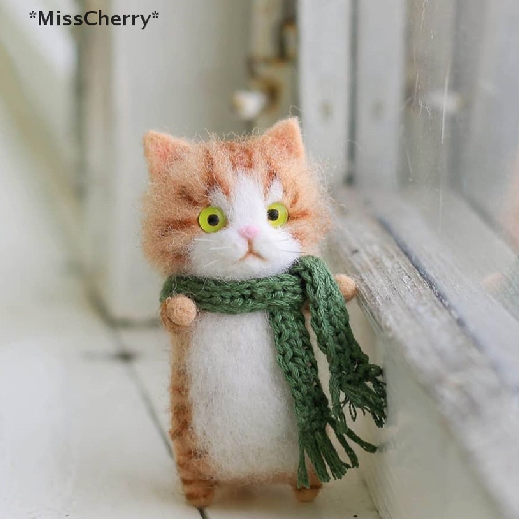 [MissCherry] Đồ Chơi Búp Bê Mèo Nhồi Bông Bằng Len Nỉ Thủ Công Thú Vị Dễ Thương Và Thú Vị Tự Hoàn Thành Không Cần Hoàn Thiện [Hot