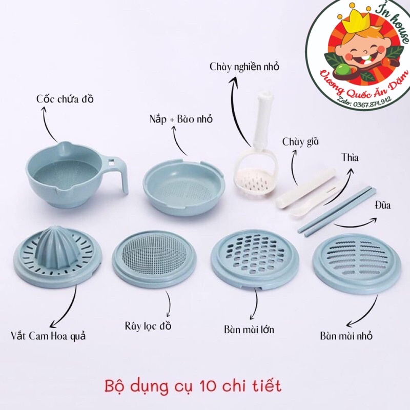 bộ chế biến ăn dặm kiểu nhật 9 chi tiết