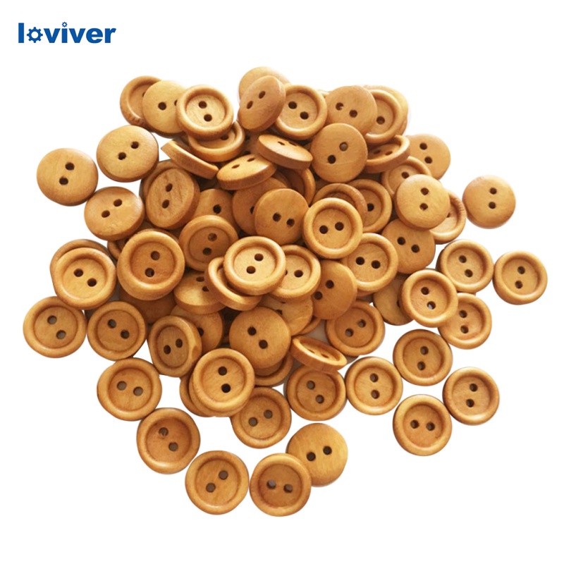 Set 100 Nút Gỗ 2 Lỗ In Chữ Loviver Phong Cách Vintage Thích Hợp Cho May Giày Thẻ
