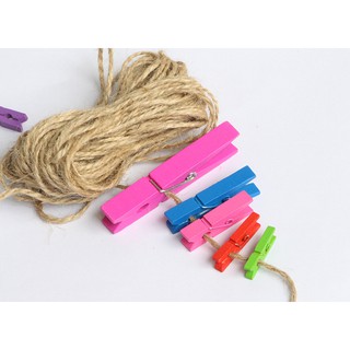 Kẹp gỗ nhiều màu 3cm (bộ 12 chiếc)