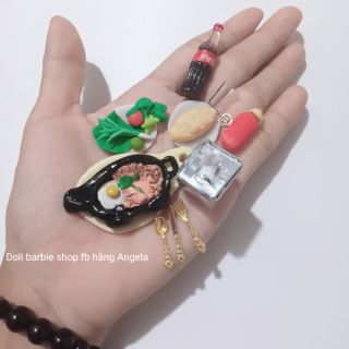 Mô hình đồ chơi bộ bò né ,bít tết tỉ lệ 1:12 1:6