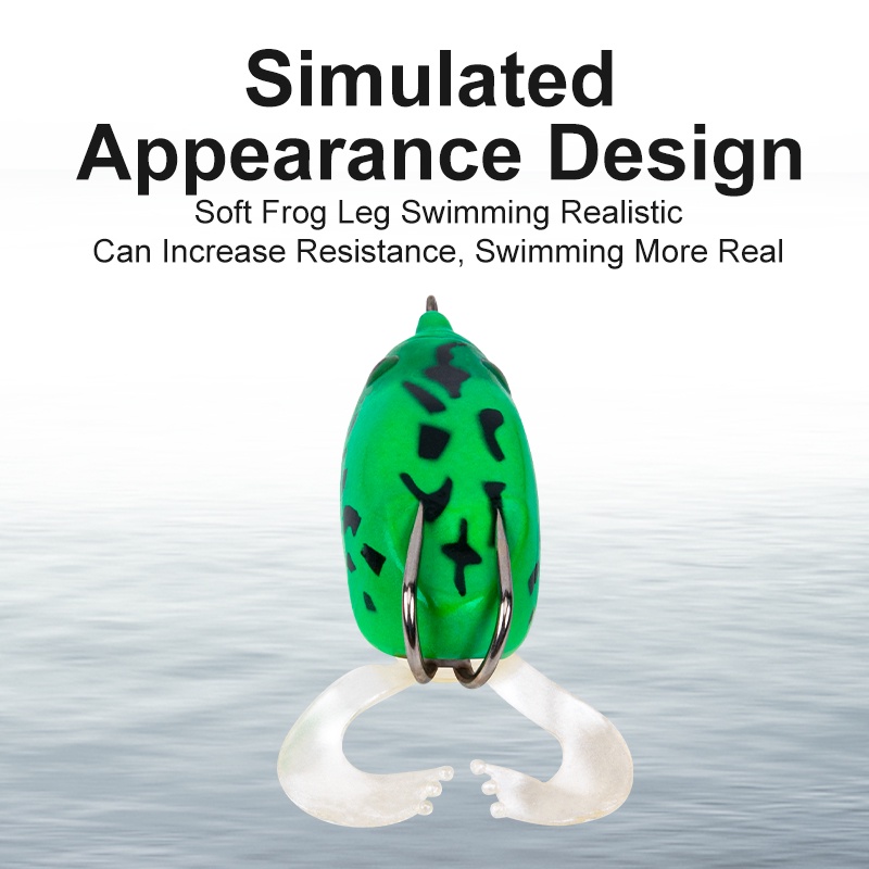 Hộp 5 Mồi Giả Câu Cá Hình Ếch 3D Bằng Nhựa Mềm