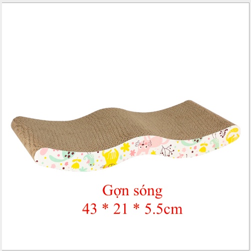 Bàn cào móng cho mèo size siêu to 43X21X4 cm lượn sóng cho mèo tặng túi bạc hà - Thaivucattery