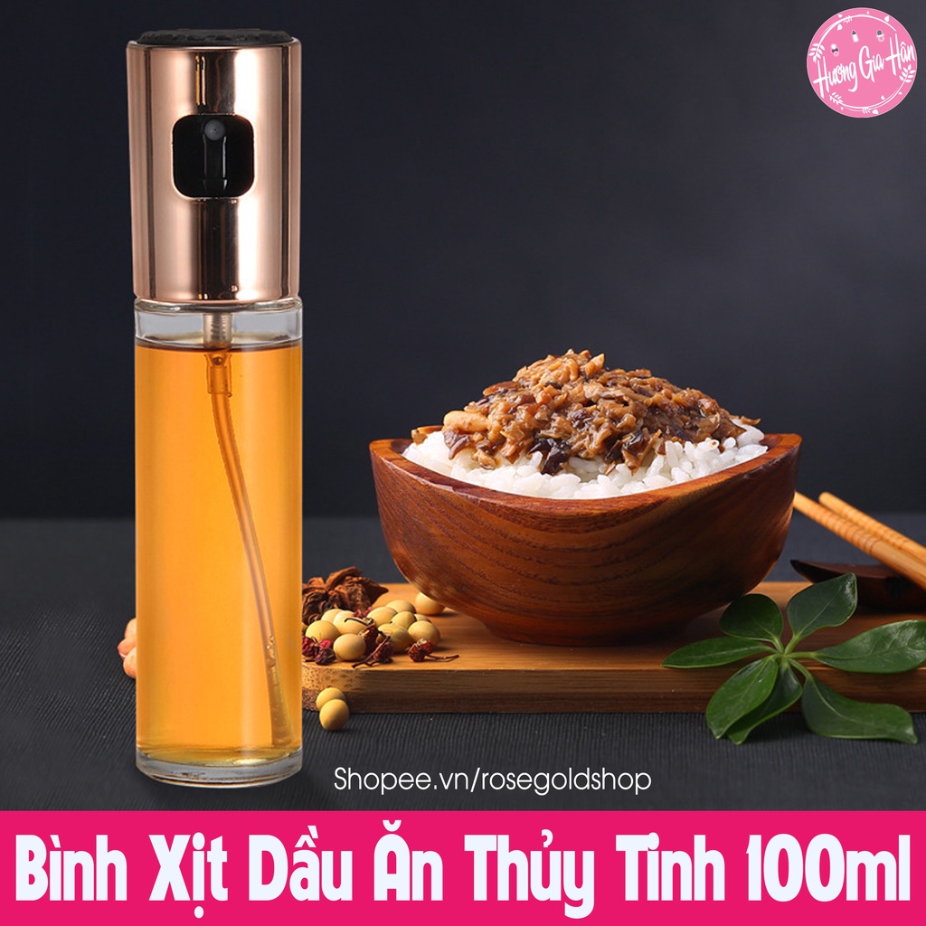 Bình Xịt Dầu Ăn Thủy Tinh Phun Sương Size Lớn 100ml, Tiết Kiệm Thời Gian Và Sạch Sẽ, Hàng Cao Cấp