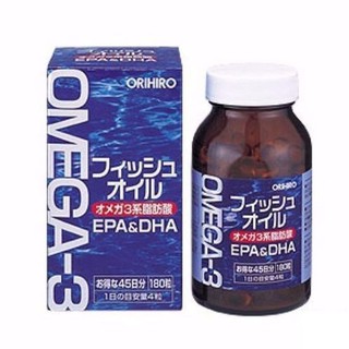 Dầu cá Omega 3 Orihiro fish oil, Omega 3 EPA & DHA Orihiro Nhật Bản hộp 180 viên