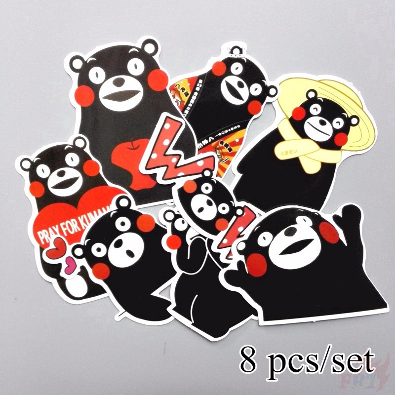 Set 8 nhãn dán trang trí hình kumamon đáng yêu