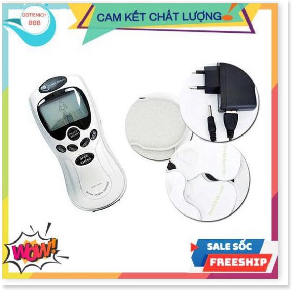 Máy massage xung điện ❤️FREESHIP❤️ 4 miếng dán vật lý trị liệu mát xa châm cứu bấm huyệt cầm tay lưng cổ vai gáy