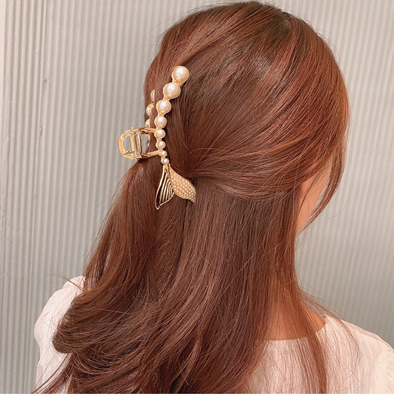 Kẹp Tóc Kim Loại Đính Ngọc Trai Giả Thời Trang Nữ