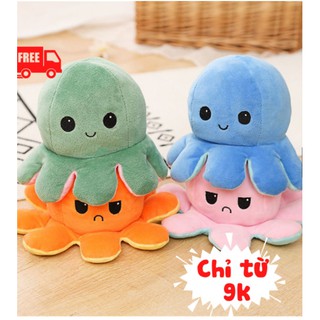 Gấu Bông Bạch Tuộc Cảm Xúc 2 Mặt, Bạch Tuộc Cảm Xúc Nhồi Bông Mềm Mịn Đáng Yêu Siêu Hot