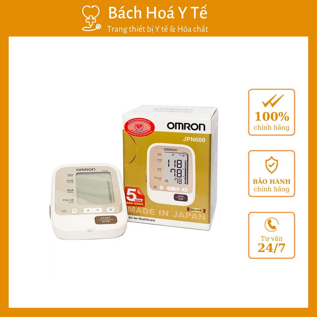 Máy huyết áp đo bắp tay Nhật Bản Omron HEM JPN600, Bảo hành 5 năm