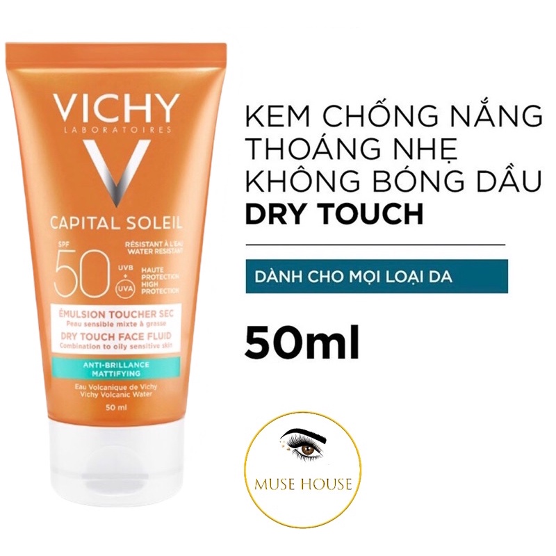 Bộ sản phẩm kem chống nắng Vichy IDEAL SOLEIL tặng sữa rửa mặt tẩy trang Vichy 3in1 15ml