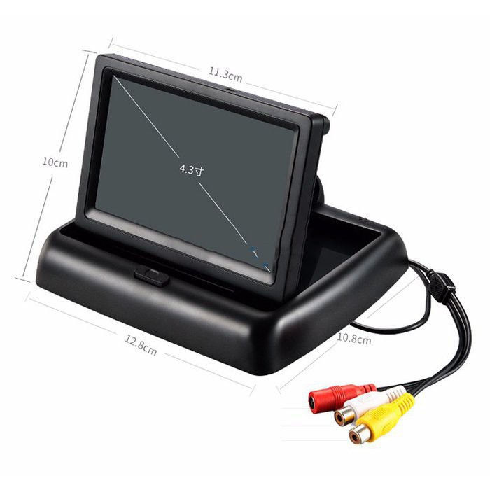 màn hình 4.3 in loại gập + camera lùi siêu nét