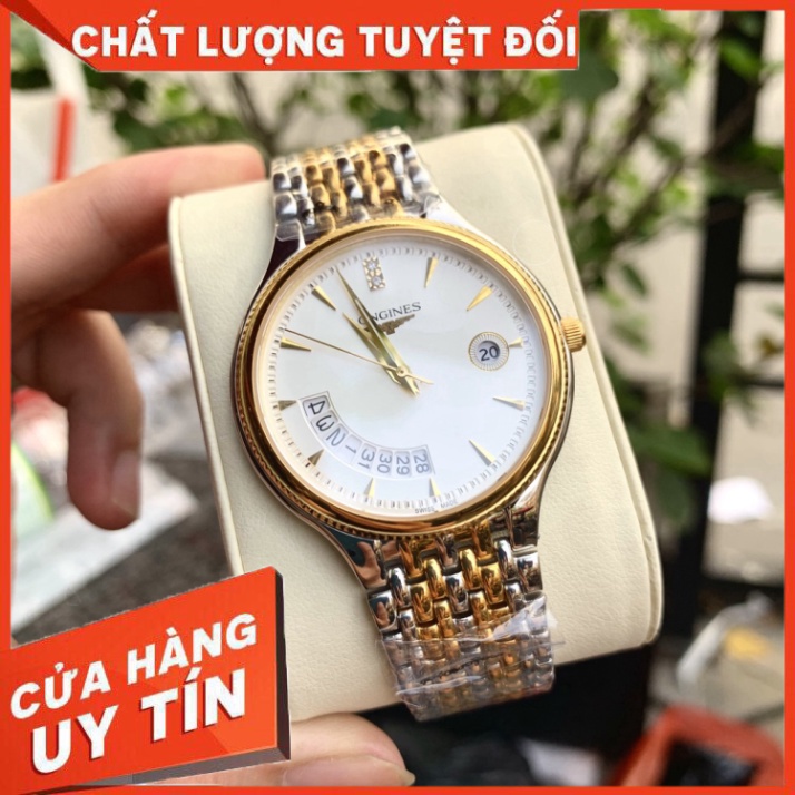 Đồng Hồ Nam longines Sapphire LG033 Case 38mm Mặt cười Máy Pin Nhật
