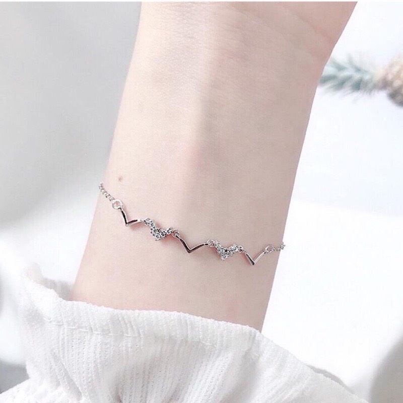 Lắc tay bạc cao cấp thiết kế zic zắc phong cách cá tính cho nữ - Kho sỉ bạc Nhất Linh