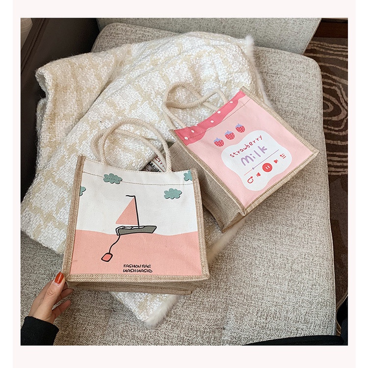 Túi cói túi tote xách mini đi biển nữ đẹp đi chơi thời trang dễ thương cute cá tính phong cách Vintage TC01