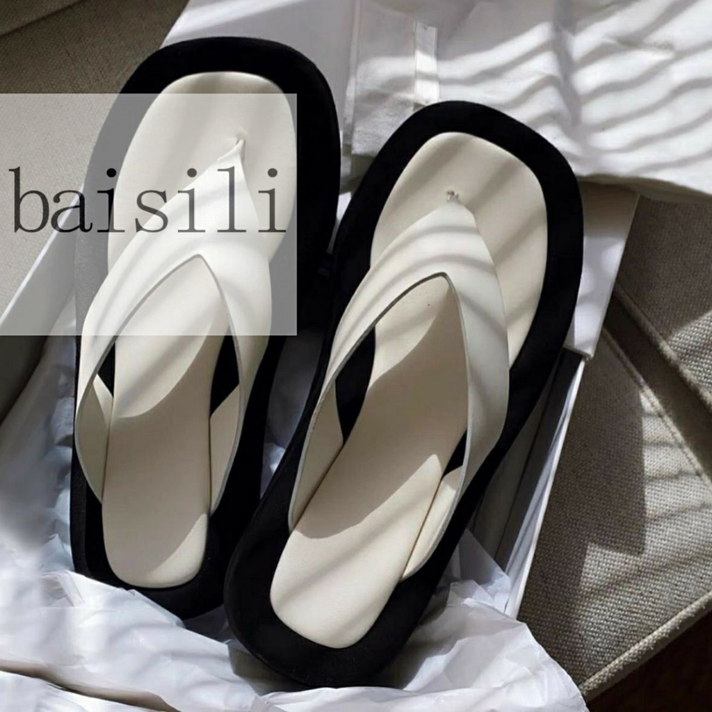 DÉP XUỒNG BAISILI - DÉP THỜI TRANG NỮ QUAI NGANG KẸP DA XỊN ĐẾ BẰNG NỮ TÍNH BD211013