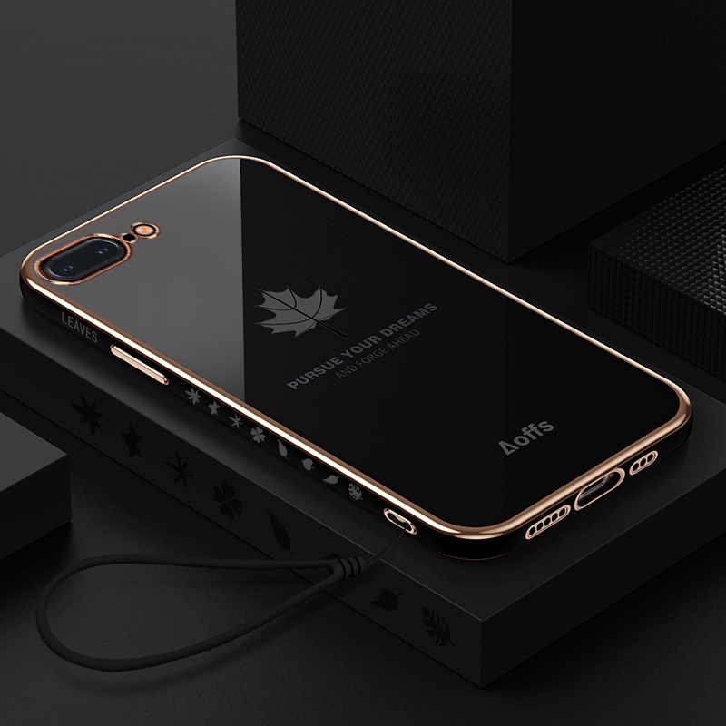 Ốp điện thoại TPU hình lá phong độc đáo For iPhone 13 13 Pro Max iPhone 7 Plus 8 Plus 6 Plus 6s Plus iPhone 11 11 Pro Max iPhone 12 Camera Protection Anti Fall Soft Casing