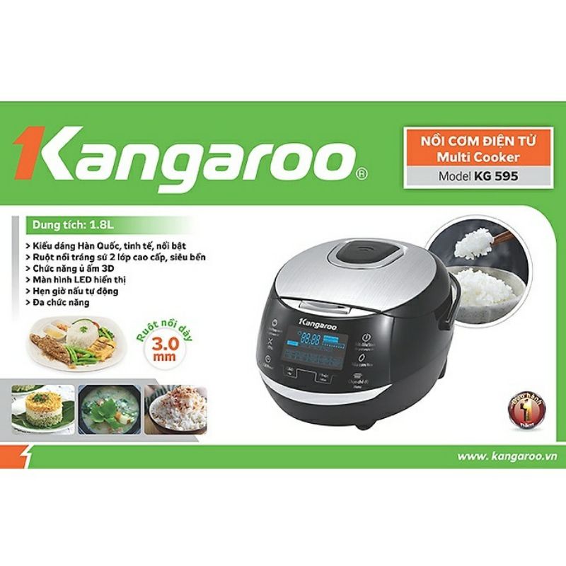 Nồi cơm điện tử kangaroo kg595 bảo hành chính hãng 12 tháng