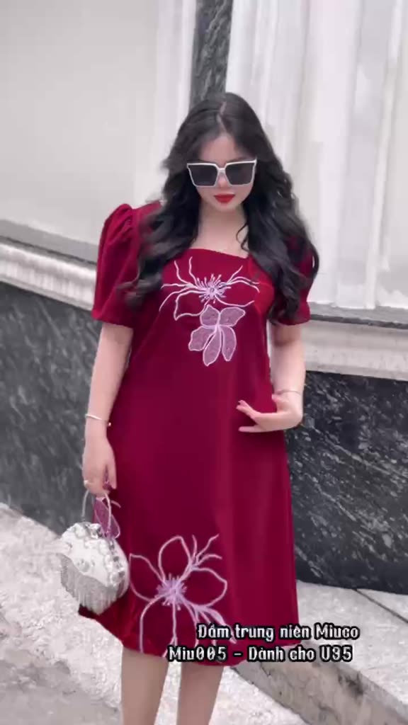 Đầm Trung Niên Tặng Mẹ BIGSIZE - Thêu Hoa Lan [MIU005] | BigBuy360 - bigbuy360.vn