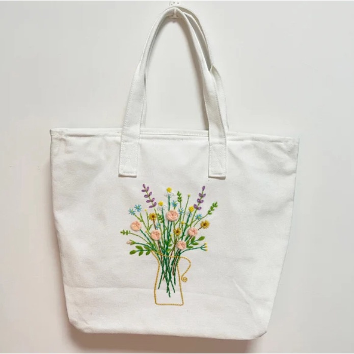Gói Kit Nguyên liệu tự bạn Thêu Tay Túi Tote Tiện dụng Phong cách vintage Người mới bắt đầu DIY Handmade Bách hóa Na Na