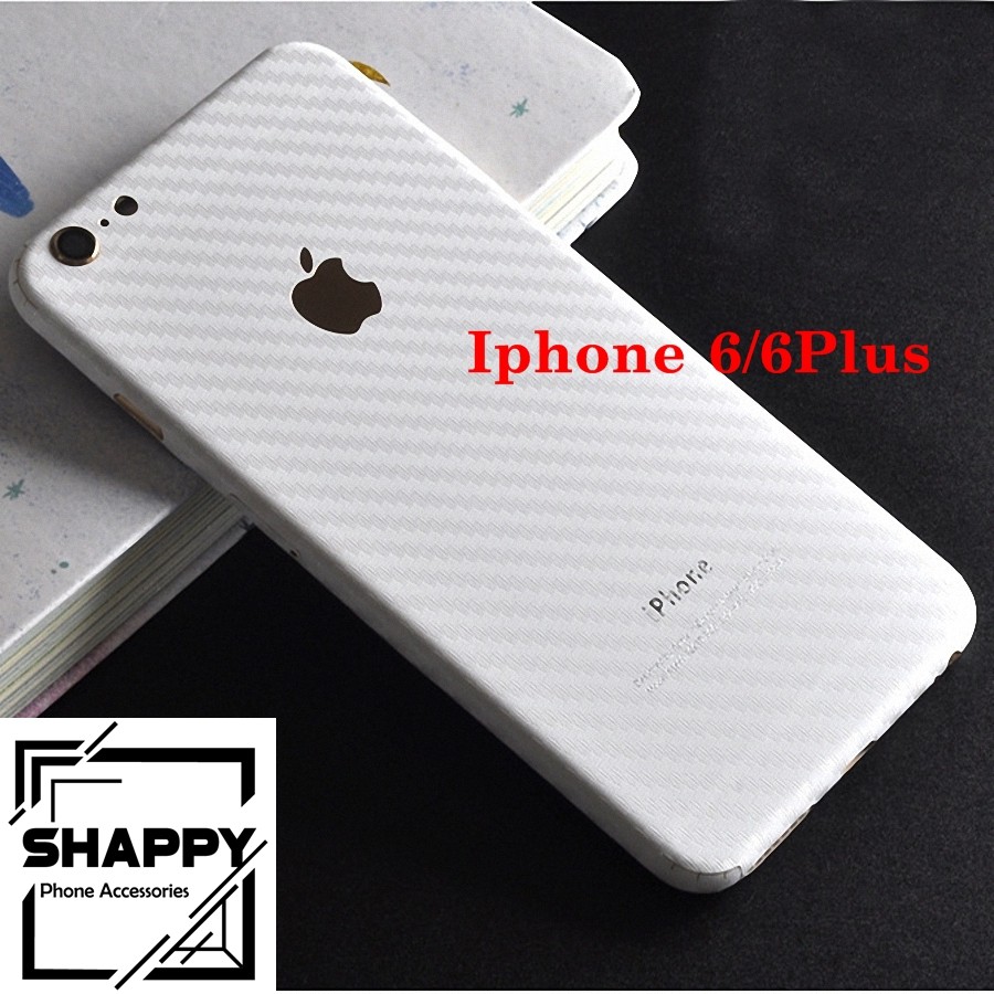 Skin Dán Cacbon Trắng Đen Full Viền IPhone 6/6S/6Plus/6SPlus/7/7Plus [Shappy Shop]