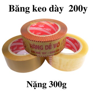 Băng keo dán thùng loại dày 200y, nặng 300g đủ loại - băng keo trắng, băng keo vàng, hàng dễ vỡ