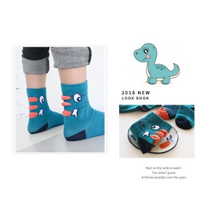 set 5 tất len pony kid mẫu khủng long cho bé từ 1 đến 9 tuổi