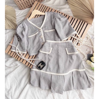 SET ÁO BỐ VIỀN + CHÂN VÁY