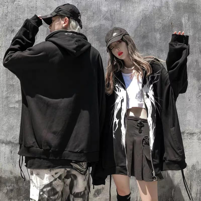 ÁO KHOÁC NỈ HOODIE FORM RỘNG ULZZANG UNISEX - GIN STORE