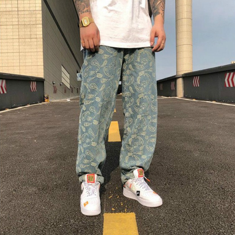 Quần jeans dài ống suông phong cách Hip hop thời trang cá tính cho nam | BigBuy360 - bigbuy360.vn